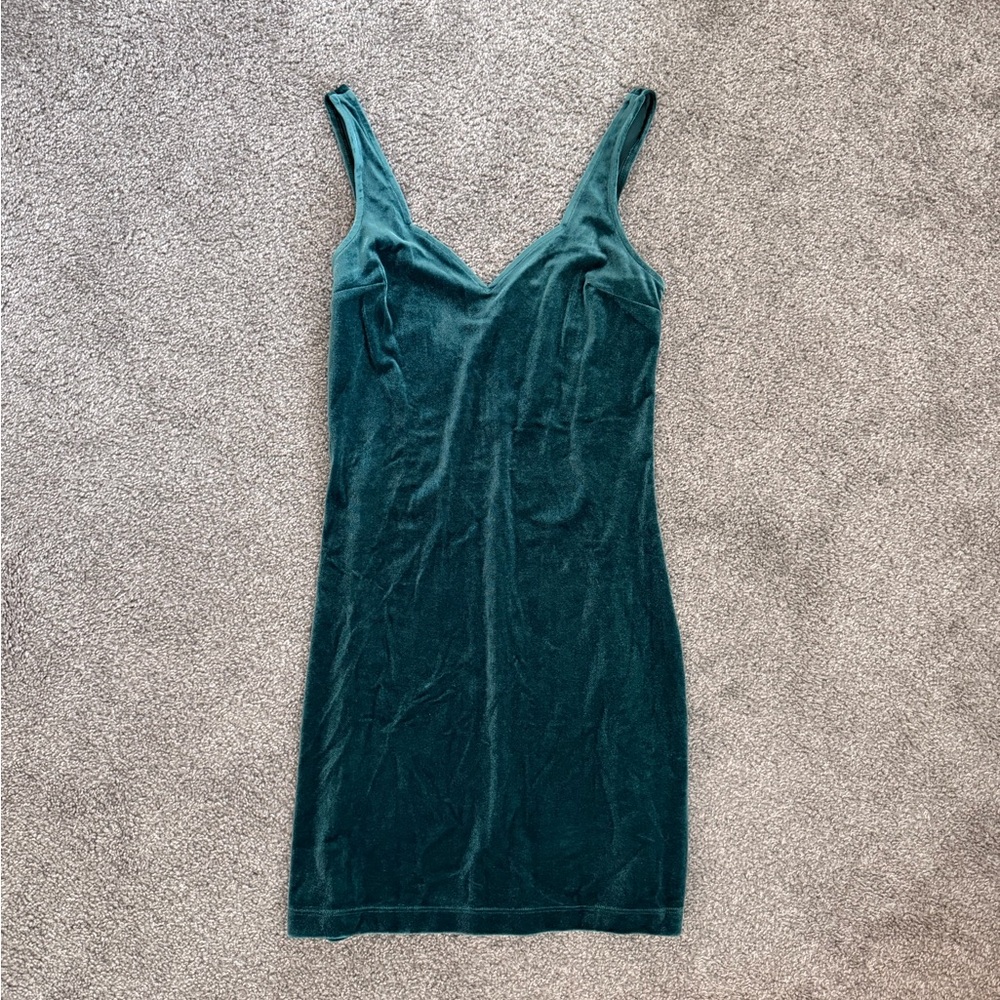 Express Women’s Teal Velvet Sleeveless Dress XS